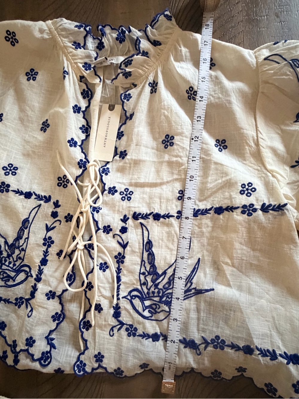 NWT Maeve Anthropologie Embroidered Bird Cotton Top Shorts Set Medium M - Picture 13 of 17